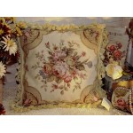 16" Country Charming Vintage Soft Shabby Handmade Needlepoint Pillow Cushion